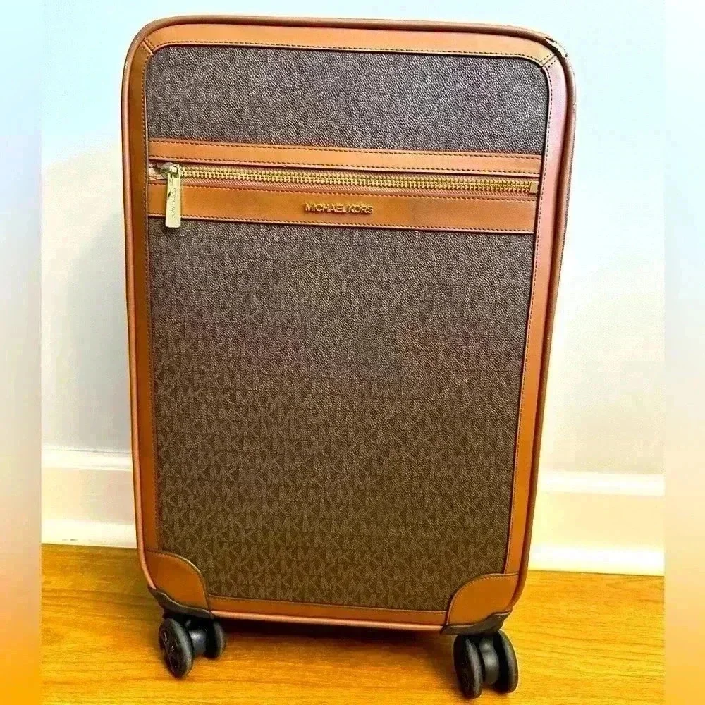 Michael Kors Monogram Carry On Luggage Brown